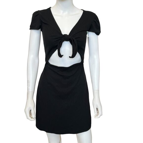 New ~ ABOUND Nordstrom~ Tie Front Rib Knit Mini Dress Vacay Cruise L - Picture 1 of 8